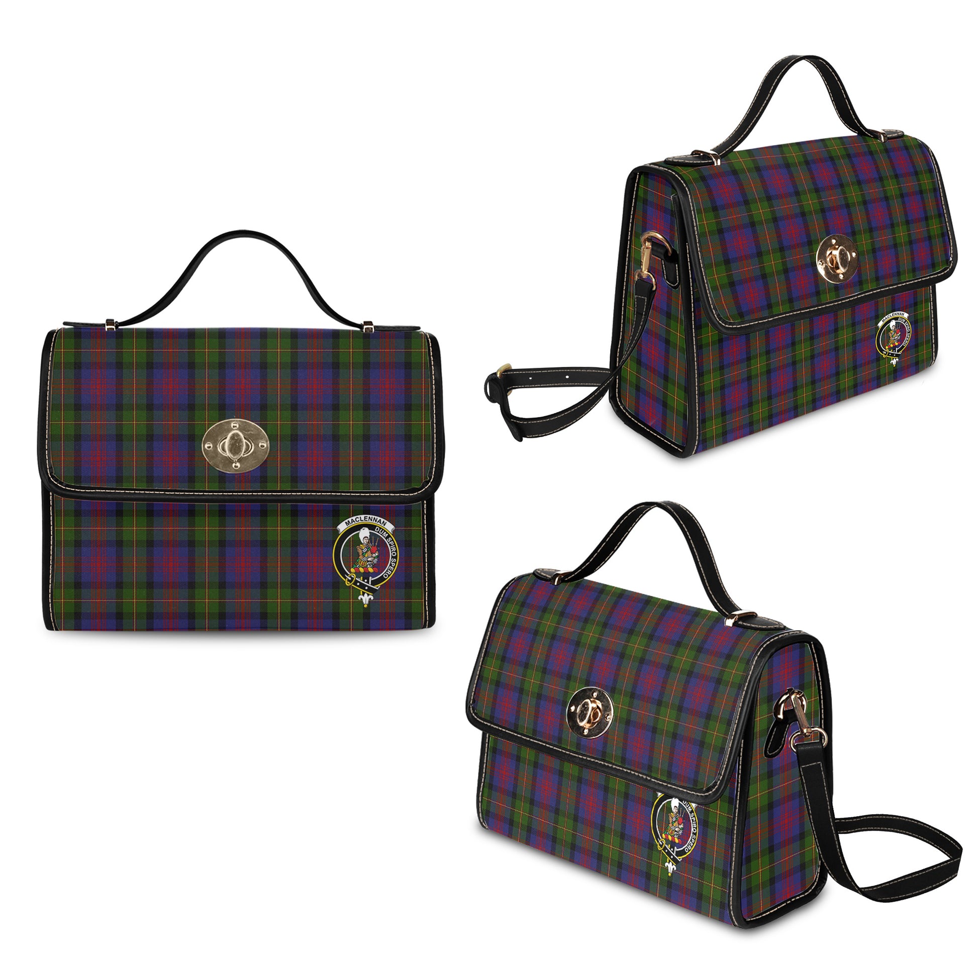 maclennan-tartan-leather-strap-waterproof-canvas-bag-with-family-crest