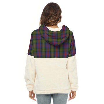 MacLennan (McLennan) Tartan Women's Borg Fleece Hoodie With Half Zip with Family Crest - Tartan Vibes Clothing
