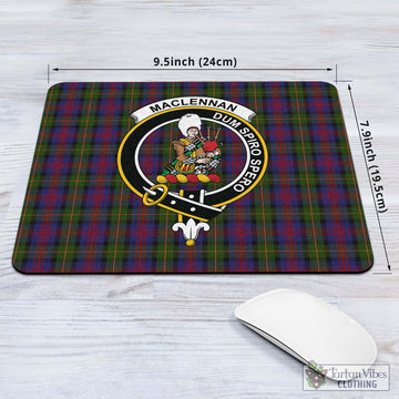 Tartan Vibes Clothing MacLennan Tartan Mouse Pad with Family Crest
