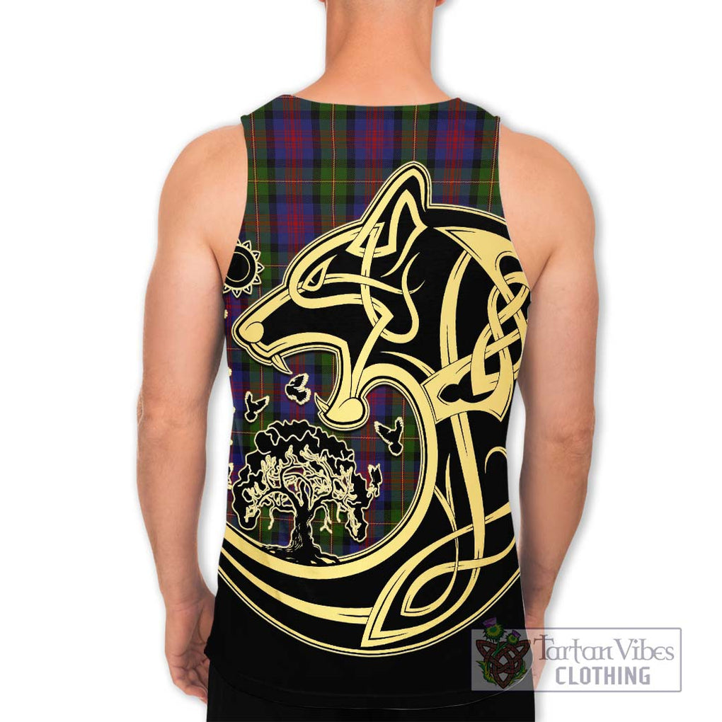 MacLennan (McLennan) Tartan Men's Tank Top with Family Crest Celtic Wolf Style - Tartan Vibes Clothing