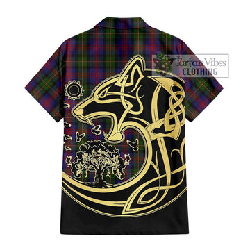 MacLennan (McLennan) Tartan Hawaiian Shirt with Family Crest Celtic Wolf Style