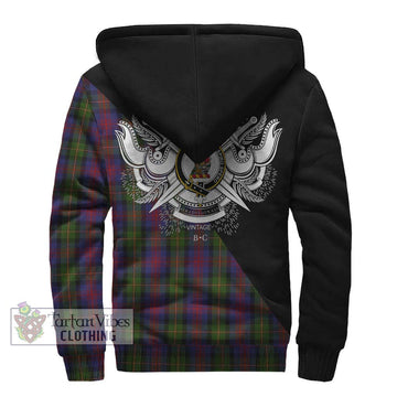 MacLennan (McLennan) Tartan Sherpa Hoodie with Family Crest and Military Logo Style