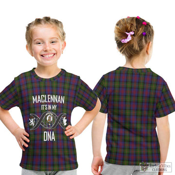 MacLennan (McLennan) Tartan Kid T-Shirt with Family Crest DNA In Me Style - Tartanvibesclothing Shop