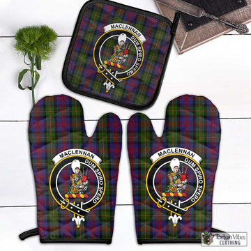 MacLennan (McLennan) Tartan Combo Oven Mitt & Pot-Holder with Family Crest Combo 1 Oven Mitt & 1 Pot-Holder Black - Tartan Vibes Clothing