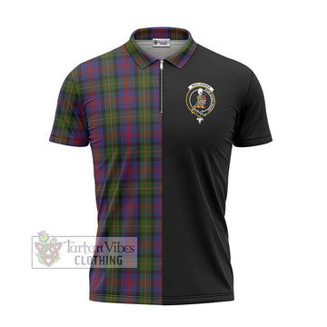 MacLennan (McLennan) Tartan Zipper Polo Shirt with Family Crest and Half Of Me Style