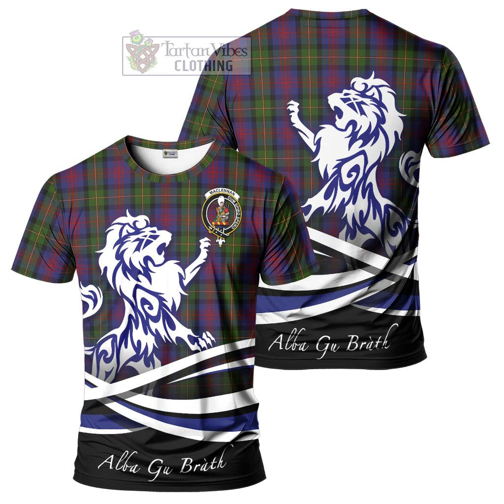 Tartan Vibes Clothing MacLennan Tartan Cotton T-shirt with Alba Gu Brath Regal Lion Emblem