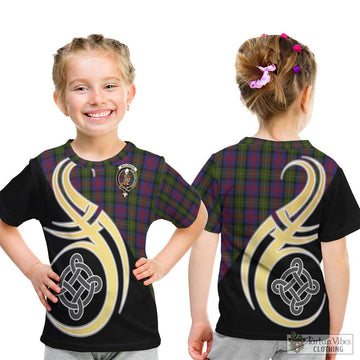 MacLennan (McLennan) Tartan Kid T-Shirt with Family Crest and Celtic Symbol Style - Tartan Vibes Clothing