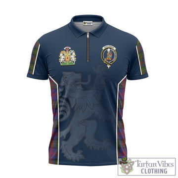 MacLennan Tartan Zipper Polo Shirt with Family Crest and Lion Rampant Vibes Sport Style