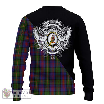 MacLennan (McLennan) Tartan Ugly Sweater with Family Crest and Military Logo Style