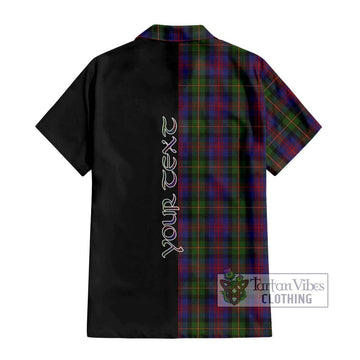 MacLennan (McLennan) Tartan Short Sleeve Button Shirt with Family Crest and Half Of Me Style - Tartanvibesclothing Shop