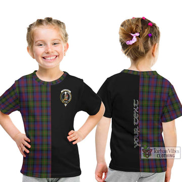 MacLennan (McLennan) Tartan Kid T-Shirt with Family Crest and Half Of Me Style - Tartanvibesclothing Shop