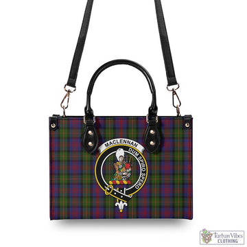 Tartan Vibes Clothing MacLennan Tartan Luxury Leather Handbags with Family Crest