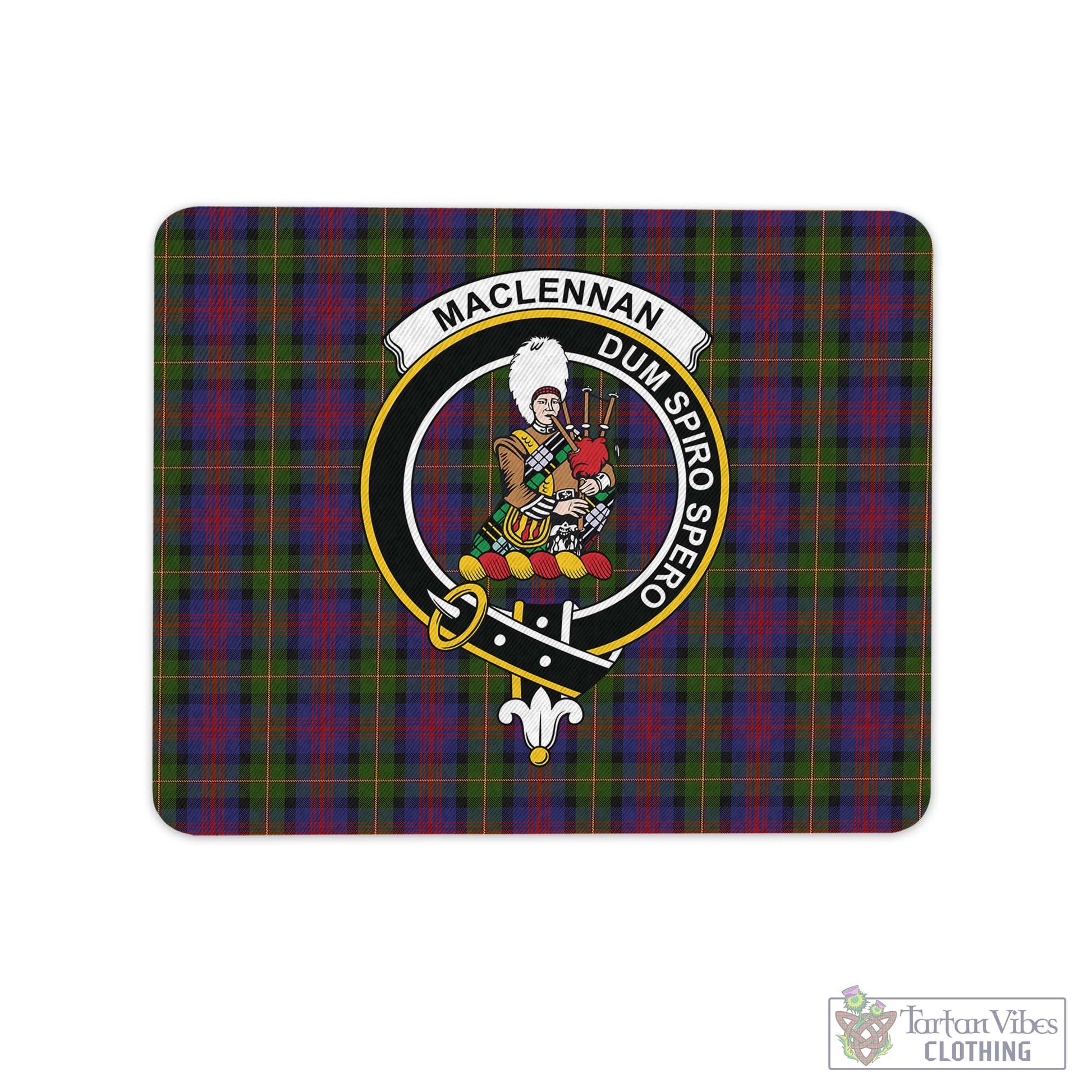 Tartan Vibes Clothing MacLennan Tartan Mouse Pad with Family Crest