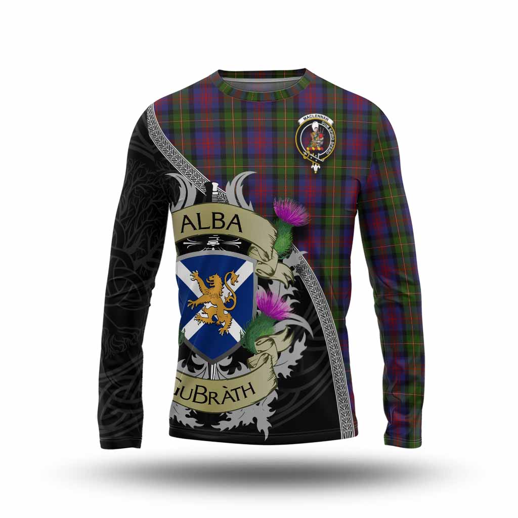 Tartan Vibes Clothing MacLennan (McLennan) Tartan Family Crest Long Sleeve T-Shirt Lion Rampant Royal Thistle Shield Celtic Inspired