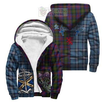 MacLennan (McLennan) Tartan Sherpa Hoodie Happy St. Andrew's Day Half Tartan Style