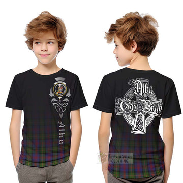 Tartan Vibes Clothing MacLennan (McLennan) Tartan Kid T-Shirt Featuring Alba Gu Brath Family Crest Celtic Inspired