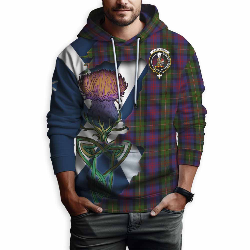 Tartan Vibes Clothing MacLennan (McLennan) Tartan Family Crest Hoodie Scottish Thistle Celtic Inspired
