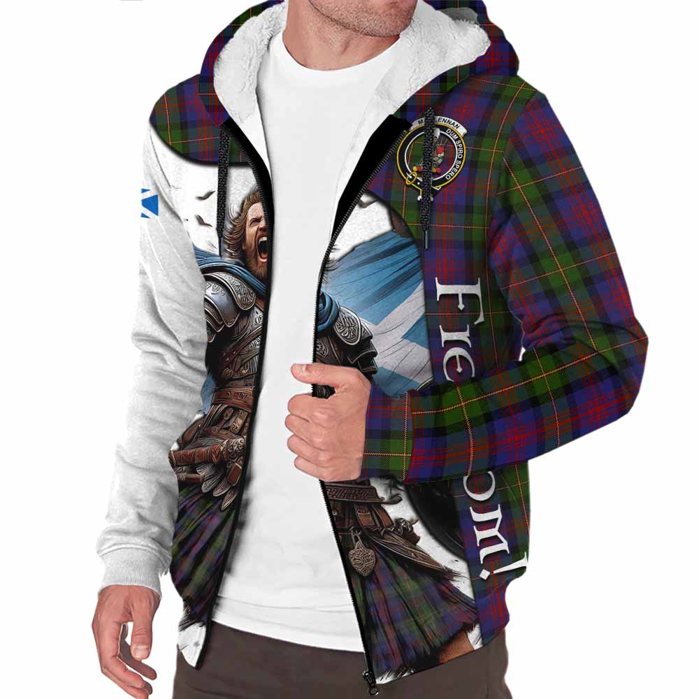 Tartan Vibes Clothing MacLennan (McLennan) Crest Tartan Sherpa Hoodie Inspired by the Freedom of Scottish Warrior