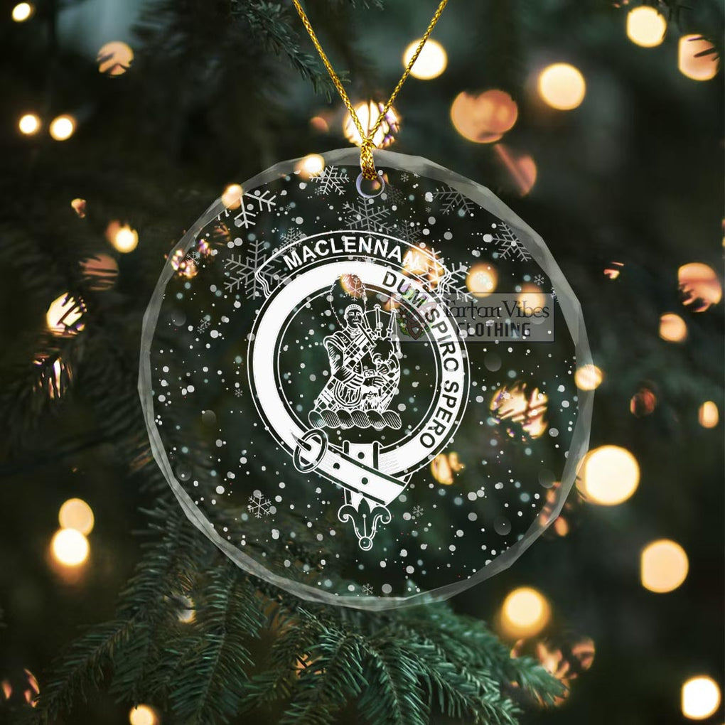 Tartan Vibes Clothing MacLennan (McLennan) Clan Crest Christmas Glass Ornament