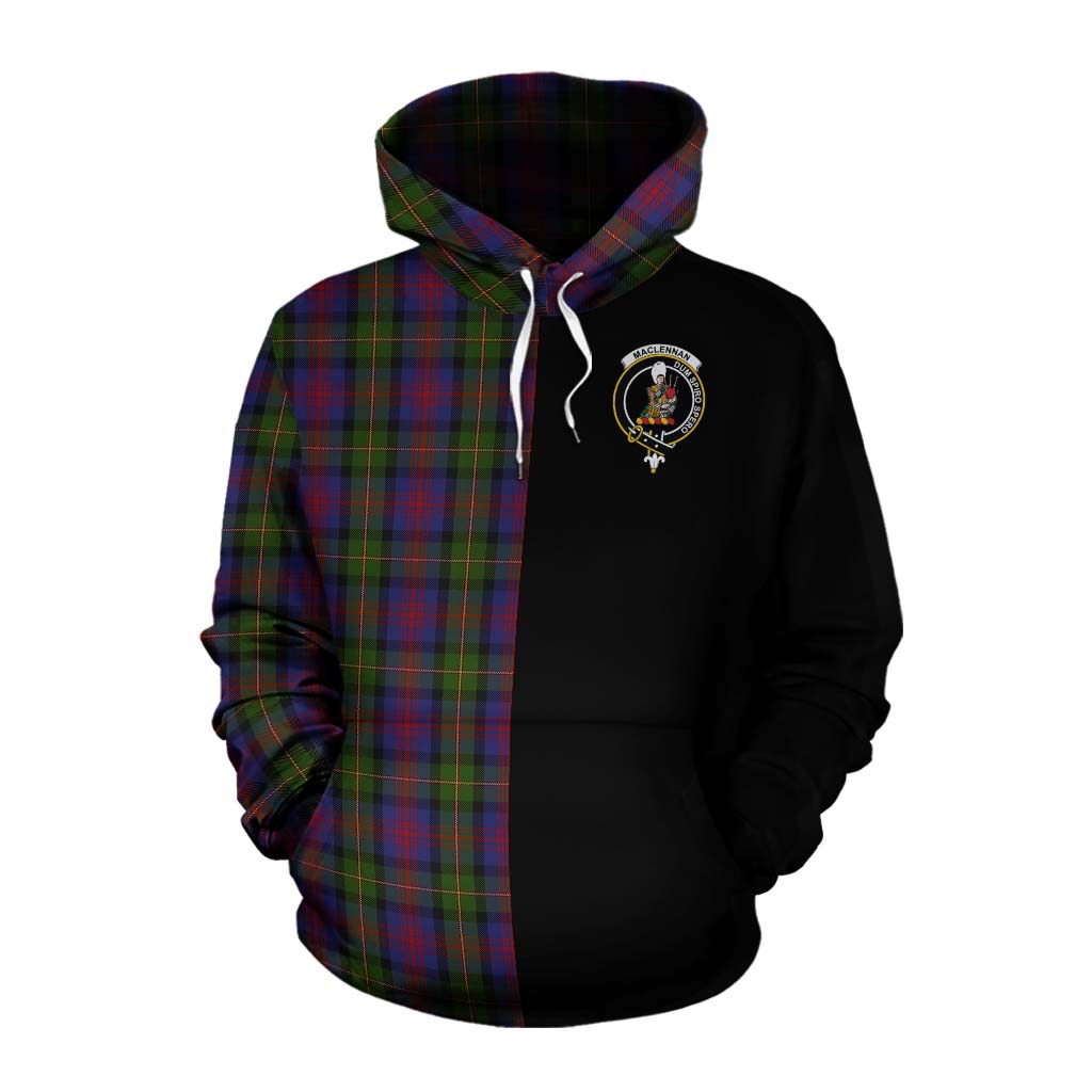 Tartan Vibes Clothing MacLennan (McLennan) Tartan Cotton Hoodie with Family Crest and Half Of Me Style