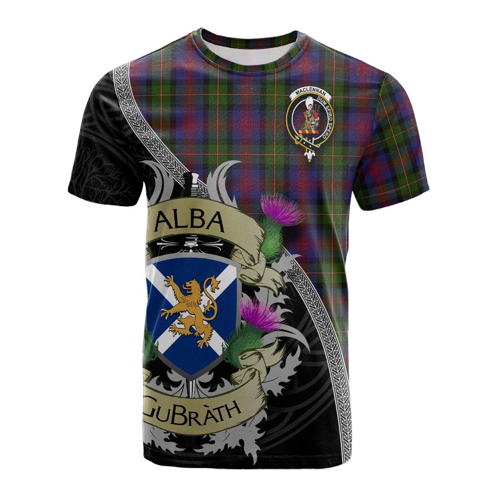 Tartan Vibes Clothing MacLennan (McLennan) Tartan Family Crest Cotton T-shirt Lion Rampant Royal Thistle Shield Celtic Inspired