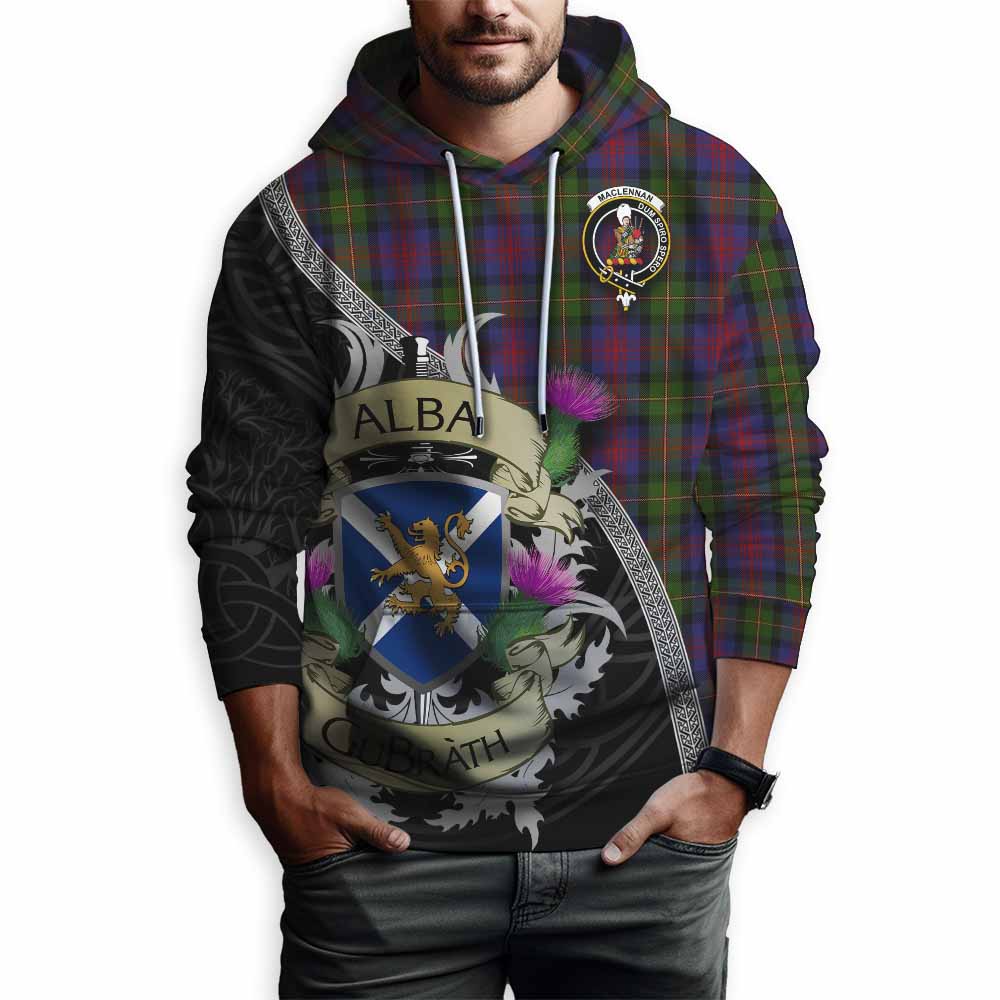 Tartan Vibes Clothing MacLennan (McLennan) Tartan Family Crest Hoodie Lion Rampant Royal Thistle Shield Celtic Inspired