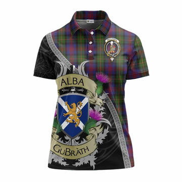 Tartan Vibes Clothing MacLennan (McLennan) Tartan Family Crest Women's Polo Shirt Lion Rampant Royal Thistle Shield Celtic Inspired