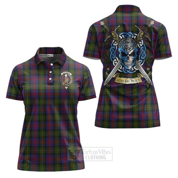 Tartan Vibes Clothing MacLennan (McLennan) Tartan Women's Polo Shirt with Family Crest Celtic Skull Style