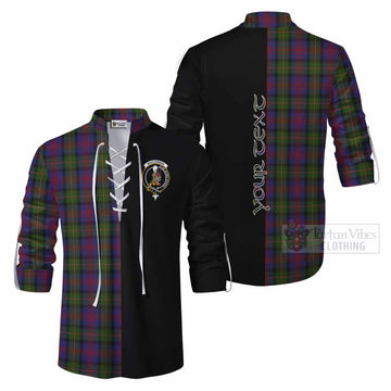 Tartan Vibes Clothing MacLennan (McLennan) Tartan Ghillie Kilt Shirt with Family Crest and Half Of Me Style