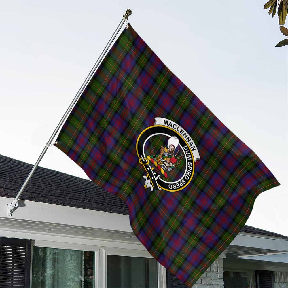 Tartan Vibes Clothing MacLennan (McLennan) Tartan House Flag with Family Crest