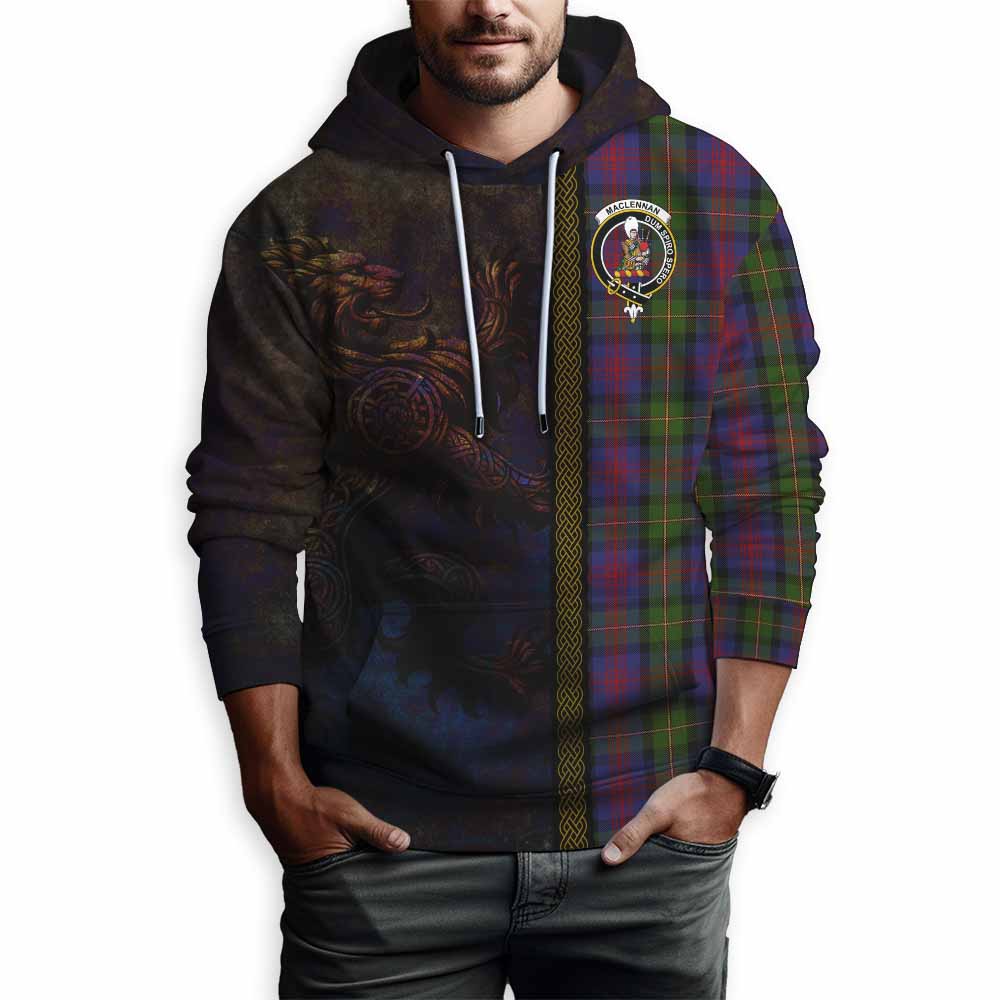 Tartan Vibes Clothing MacLennan (McLennan) Tartan Family Crest Hoodie Alba Gu Brath Be Brave Lion Ancient Style