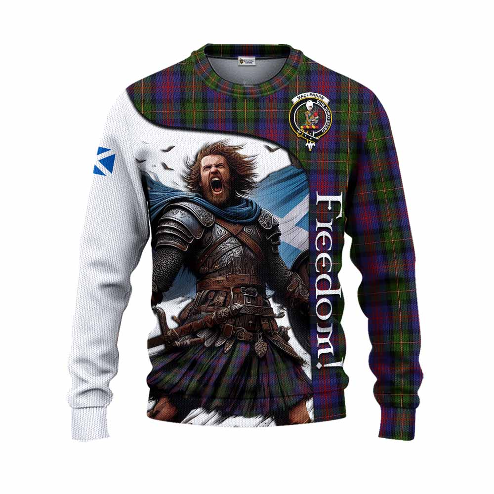 Tartan Vibes Clothing MacLennan (McLennan) Crest Tartan Knitted Sweater Inspired by the Freedom of Scottish Warrior