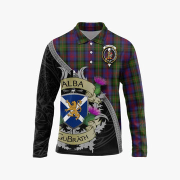 MacLennan (McLennan) Tartan Family Crest Long Sleeve Polo Shirt Lion Rampant Royal Thistle Shield Celtic Inspired