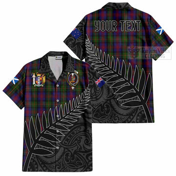 MacLennan (McLennan) Crest Tartan Hawaiian Shirt with New Zealand Silver Fern Half Style