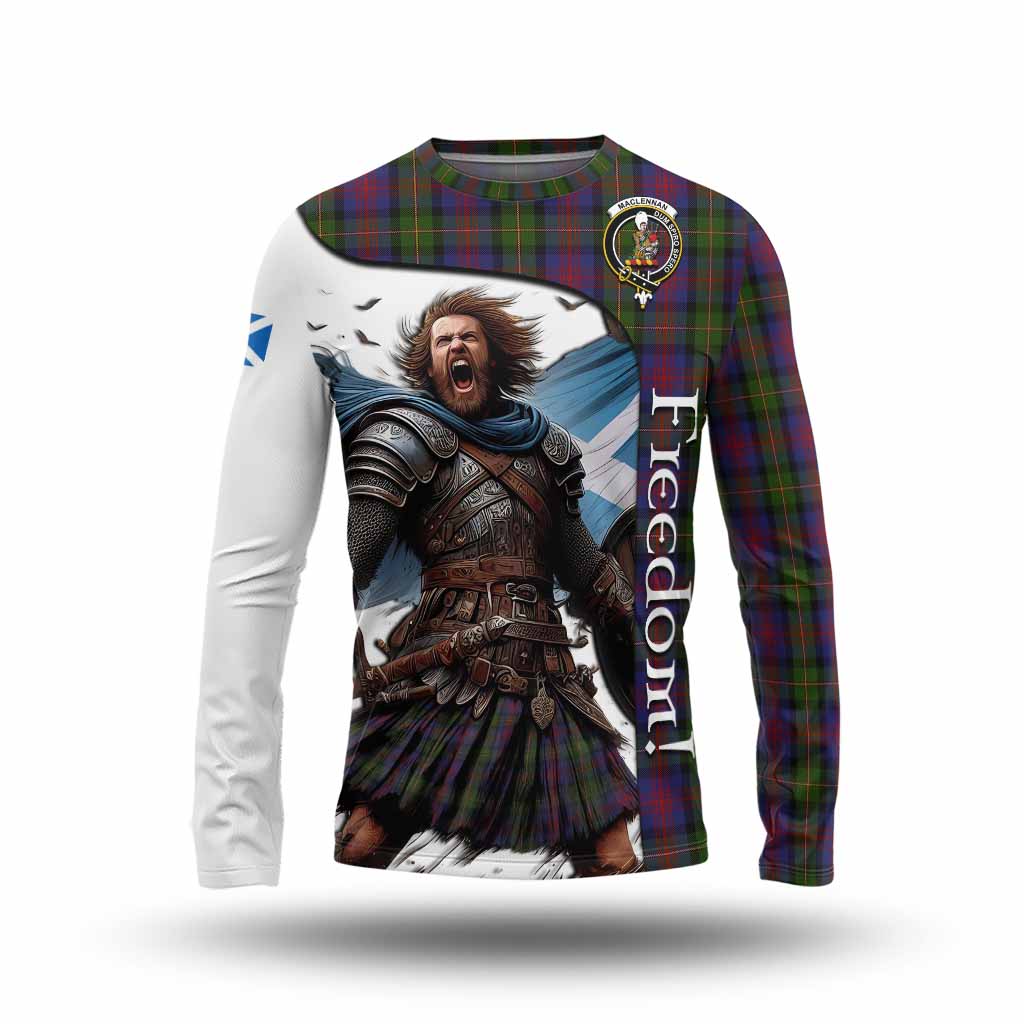 Tartan Vibes Clothing MacLennan (McLennan) Crest Tartan Long Sleeve T-Shirt Inspired by the Freedom of Scottish Warrior