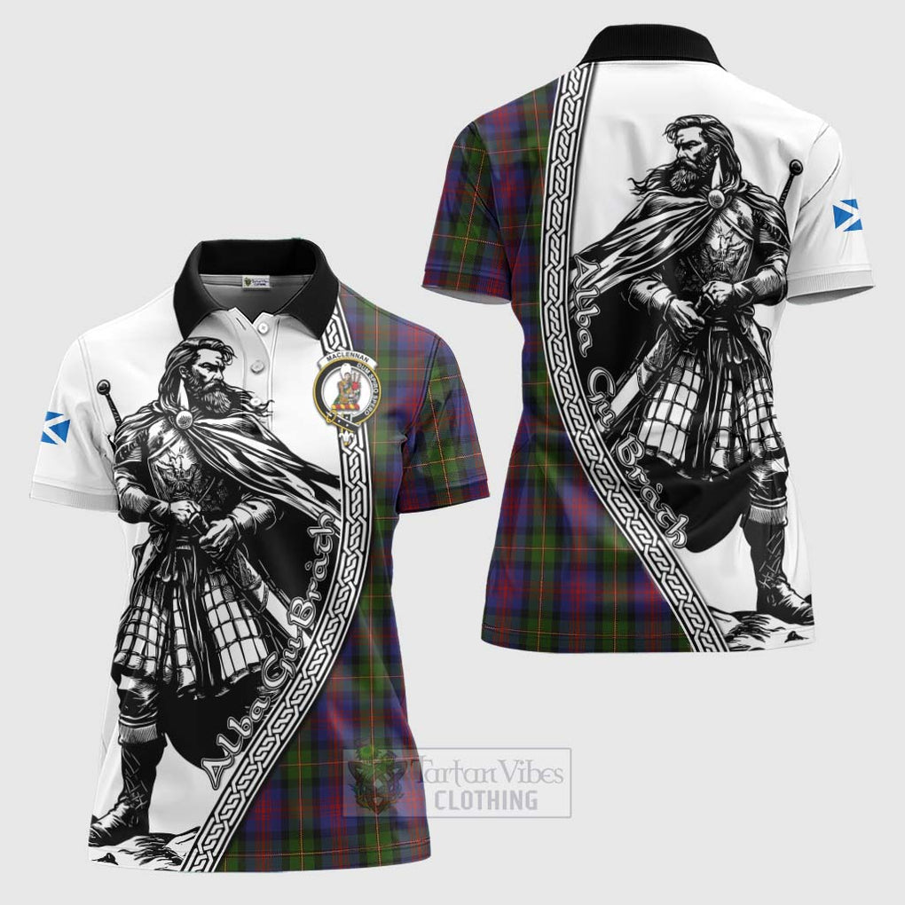 Tartan Vibes Clothing MacLennan (McLennan) Tartan Clan Crest Women's Polo Shirt with Highlander Warrior Celtic Style