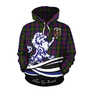 MacLennan (McLennan) Tartan Cotton Hoodie with Alba Gu Brath Regal Lion Emblem