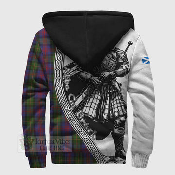 MacLennan (McLennan) Tartan Clan Crest Sherpa Hoodie with Highlander Warrior Celtic Style