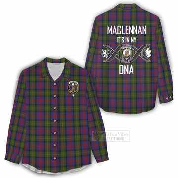 MacLennan (McLennan) Tartan Women's Casual Shirt with Family Crest DNA In Me Style