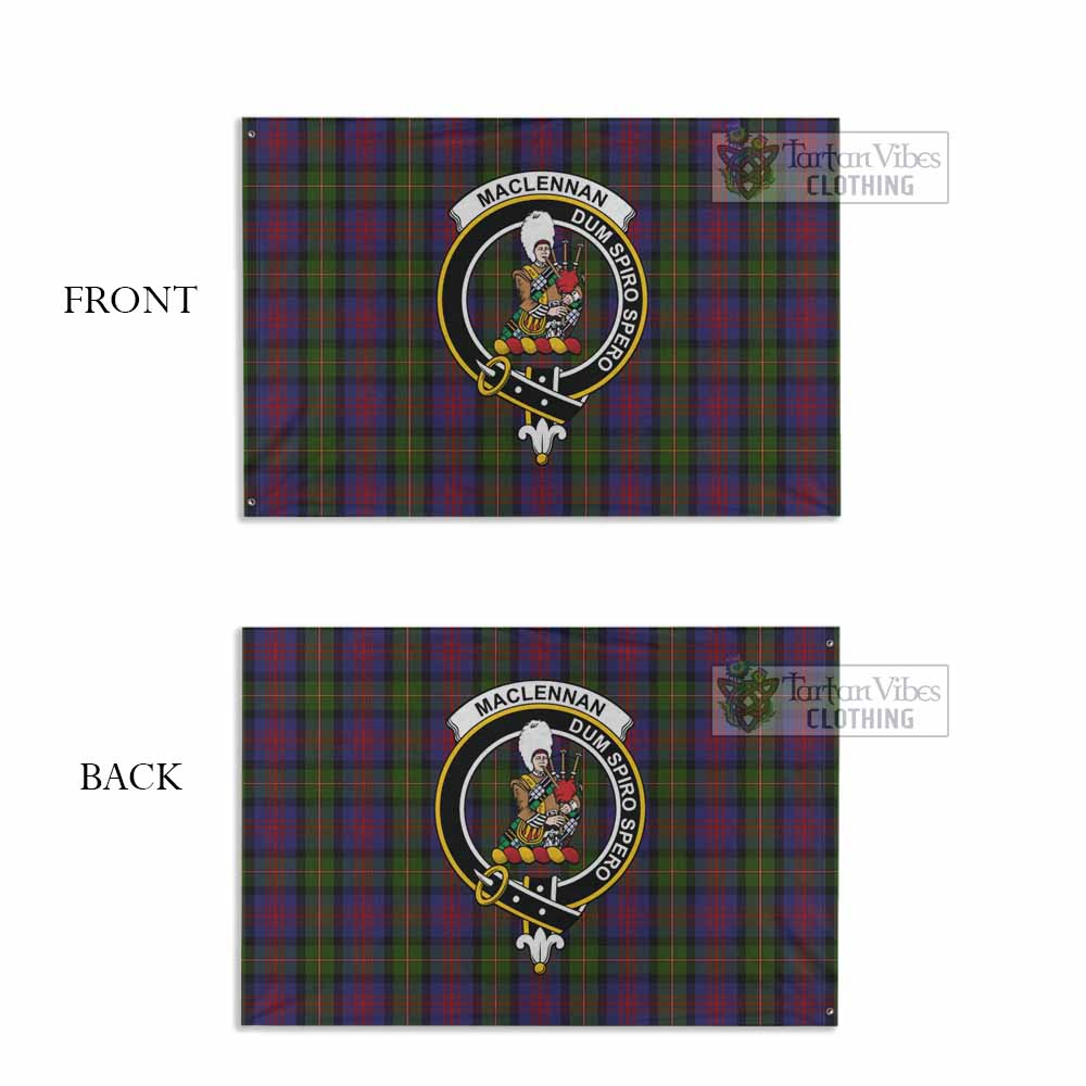 Tartan Vibes Clothing MacLennan (McLennan) Tartan House Flag with Family Crest