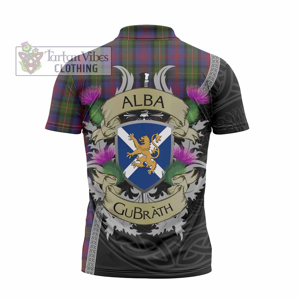 Tartan Vibes Clothing MacLennan (McLennan) Tartan Family Crest Zipper Polo Shirt Lion Rampant Royal Thistle Shield Celtic Inspired