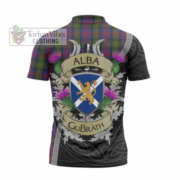 MacLennan (McLennan) Tartan Family Crest Zipper Polo Shirt Lion Rampant Royal Thistle Shield Celtic Inspired