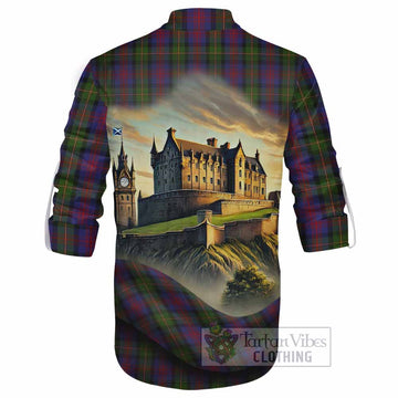 Tartan Vibes Clothing MacLennan (McLennan) Tartan Family Crest Ghillie Kilt Shirt with Scottish Ancient Castle Style