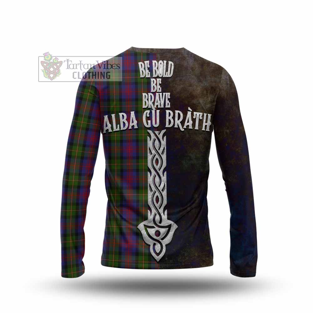 Tartan Vibes Clothing MacLennan (McLennan) Tartan Family Crest Long Sleeve T-Shirt Alba Gu Brath Be Brave Lion Ancient Style