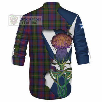 Tartan Vibes Clothing MacLennan (McLennan) Tartan Family Crest Ghillie Kilt Shirt Scottish Thistle Celtic Inspired