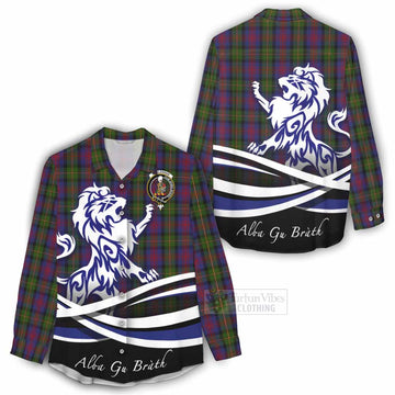 MacLennan (McLennan) Tartan Women's Casual Shirt with Alba Gu Brath Regal Lion Emblem
