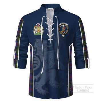 Tartan Vibes Clothing MacLennan (McLennan) Tartan Ghillie Kilt Shirt with Family Crest and Lion Rampant Vibes Sport Style
