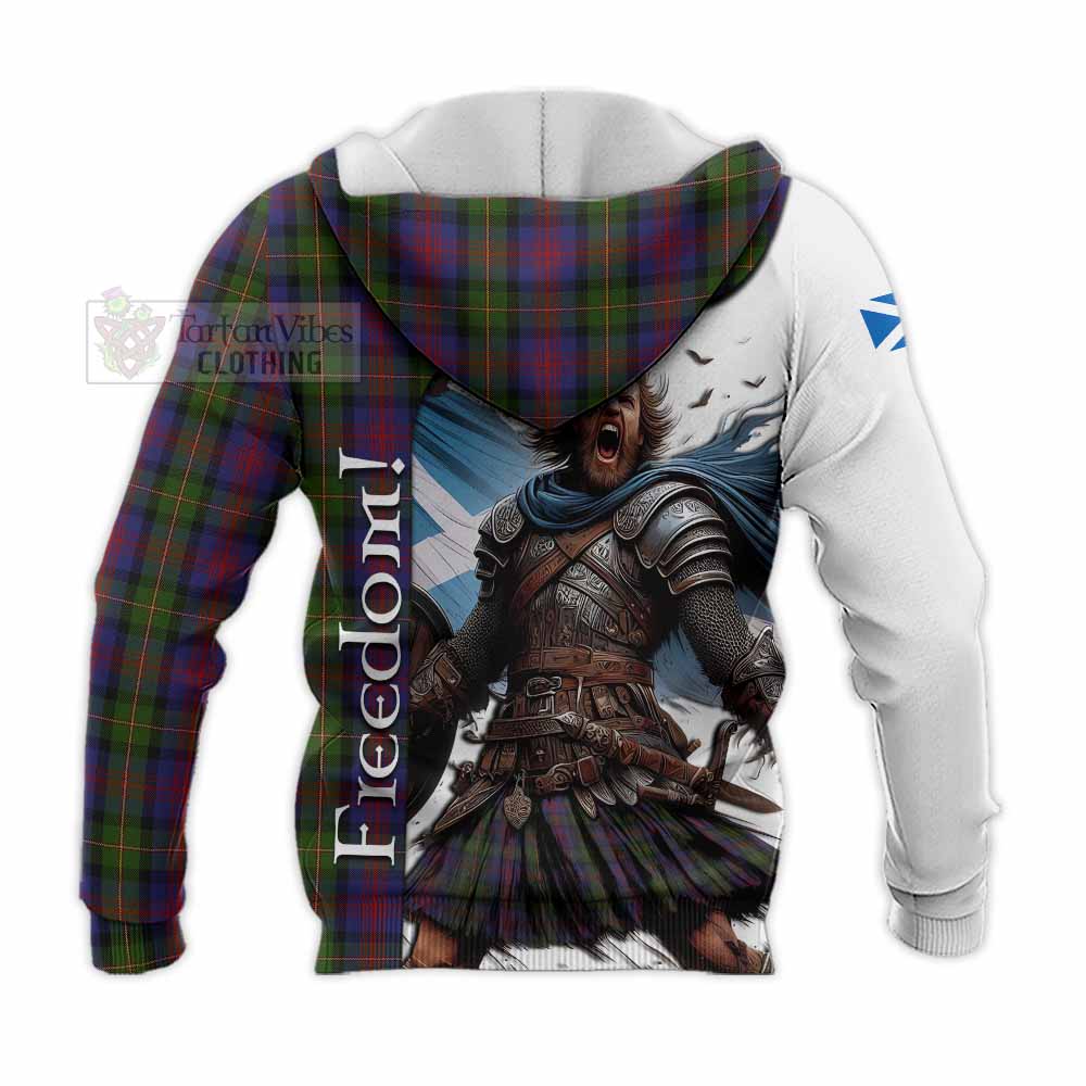 Tartan Vibes Clothing MacLennan (McLennan) Crest Tartan Knitted Hoodie Inspired by the Freedom of Scottish Warrior