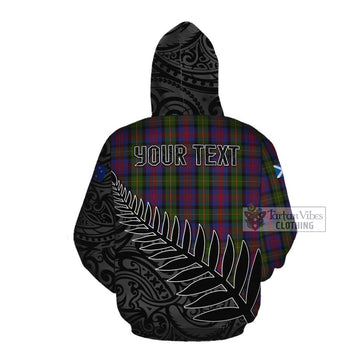 MacLennan (McLennan) Crest Tartan Cotton Hoodie with New Zealand Silver Fern Half Style