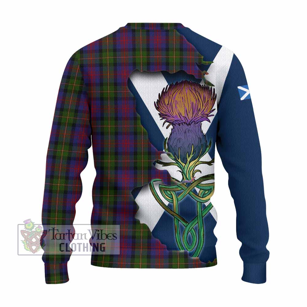 Tartan Vibes Clothing MacLennan (McLennan) Tartan Family Crest Knitted Sweater Scottish Thistle Celtic Inspired
